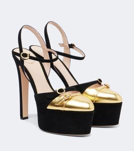 Valentino Garavani Valentino Garavani Crasher suede and leather platform sandals