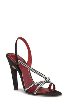 Valentino Garavani Valentino Garavani Crystal Embellished Slingback Sandal