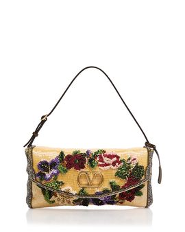 Valentino Garavani Valentino Garavani Crystal Trim Beaded Shoulder Bag