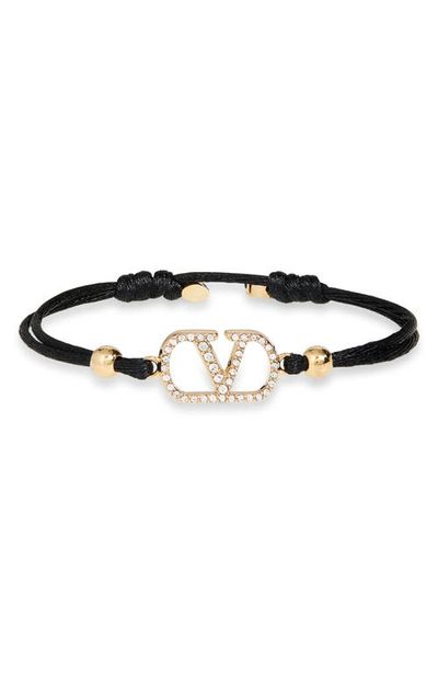 Valentino Garavani Valentino Garavani Crystal VLOGO Cord Bracelet