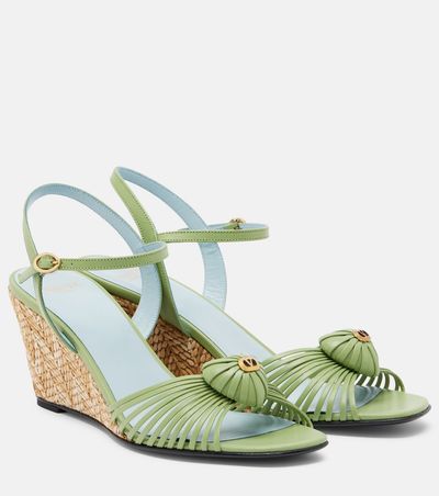 Valentino Garavani Valentino Garavani CÅur Royal leather wedge sandals