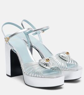 Valentino Garavani Valentino Garavani CÅur Royal metallic leather platform sandals