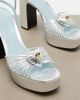 Valentino Garavani Valentino Garavani CÅur Royal metallic leather platform sandals - 6