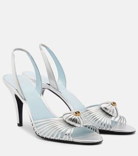 Valentino Garavani Valentino Garavani CÅur Royal metallic leather slingback sandals