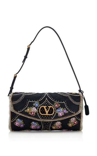 Valentino Garavani Valentino Garavani DeVain Small Beaded Shoulder Bag