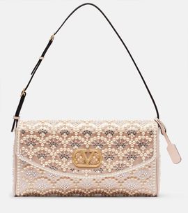 Valentino Garavani Valentino Garavani DeVain Small embellished satin shoulder bag