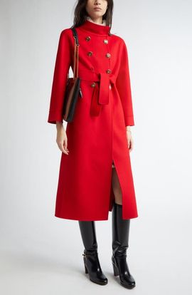Valentino Garavani Valentino Garavani Double Breasted Wool & Cashmere Belted Coat