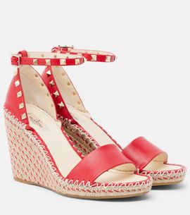 Valentino Garavani Valentino Garavani Double Rockstud leather espadrille wedges