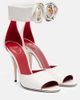 Valentino Garavani Valentino Garavani Drip Rose 105 embellished leather sandals - 1