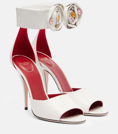 Valentino Garavani Valentino Garavani Drip Rose 105 embellished leather sandals