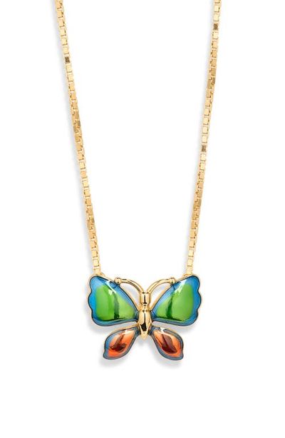 Valentino Garavani Valentino Garavani Enamel Butterfly Pendant Necklace