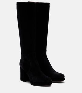 Valentino Garavani Valentino Garavani Fawcette VLogo suede knee-high boots