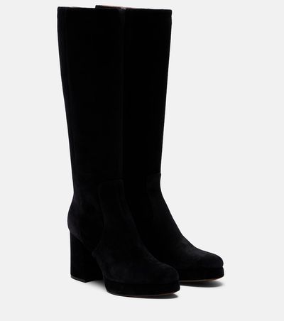 Valentino Garavani Valentino Garavani Fawcette VLogo suede knee-high boots