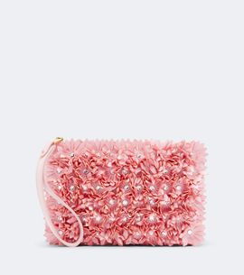 Valentino Garavani Valentino Garavani Floral-appliqué satin pouch