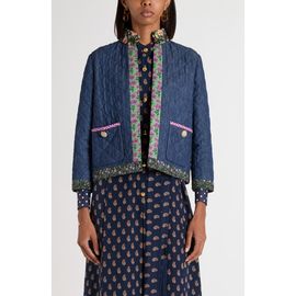 Valentino Garavani Valentino Garavani Floral Print & Quilted Denim Jacket