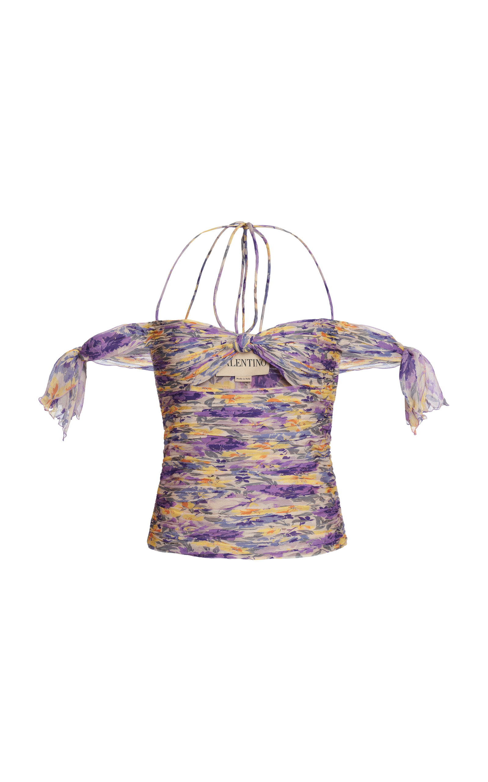 Valentino Garavani Valentino Garavani Flowerism Pleated SilkCrepe Top