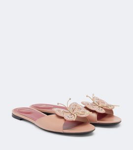 Valentino Garavani Valentino Garavani Flutterby embellished leather slides