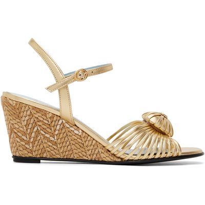 Valentino Garavani Valentino Garavani Gold Coeur Royal Espadrille Heeled Sandals
