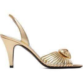 Valentino Garavani Valentino Garavani Gold Sandal 'Coeur Royal' Heeled Sandals