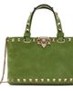 Valentino Garavani Valentino Garavani Green Rockstud Mini Suede Shopping Tote - 1
