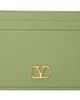 Valentino Garavani Valentino Garavani Green VLogo Signature Grainy Calfskin Card Holder - 1