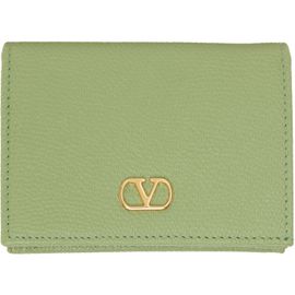 Valentino Garavani Valentino Garavani Green VLogo Signature Grainy Calfskin Wallet