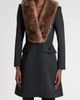 Valentino Garavani Valentino Garavani Grisaille Wool Coat with Genuine Fur Trim - 1