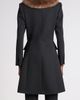 Valentino Garavani Valentino Garavani Grisaille Wool Coat with Genuine Fur Trim - 3