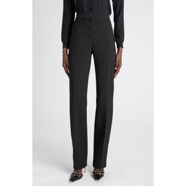 Valentino Garavani Valentino Garavani High Waist Wool Stretch Crepe Straight Leg Pants