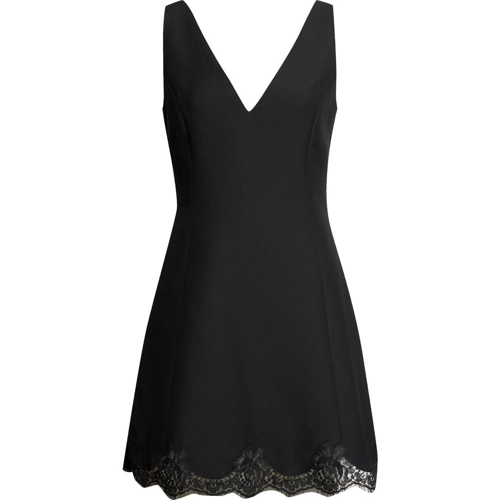 Valentino Garavani Valentino Garavani Lace Trim Crepe Minidress