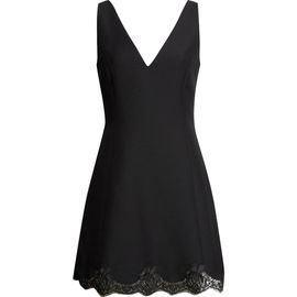 Valentino Garavani Valentino Garavani Lace Trim Crepe Minidress