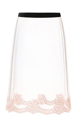 Valentino Garavani Valentino Garavani LaceTrimmed Mesh Midi Skirt
