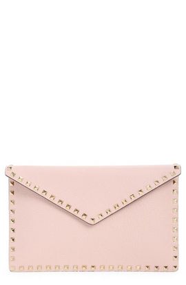 Valentino Garavani Valentino Garavani Large Rockstud Leather Clutch