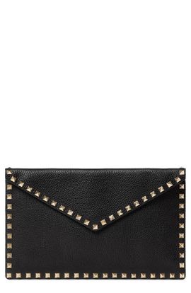 Valentino Garavani Valentino Garavani Large Rockstud Leather Envelope Pouch