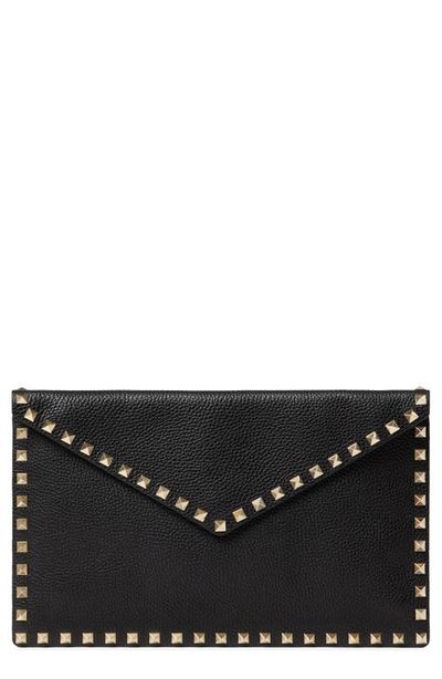 Valentino Garavani Valentino Garavani Large Rockstud Leather Envelope Pouch