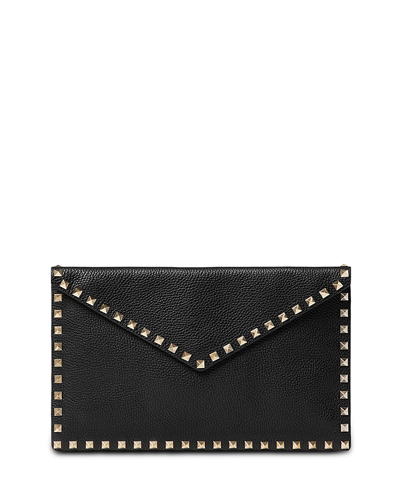 Valentino Garavani Valentino Garavani Large Studded Leather Flat Pouchette