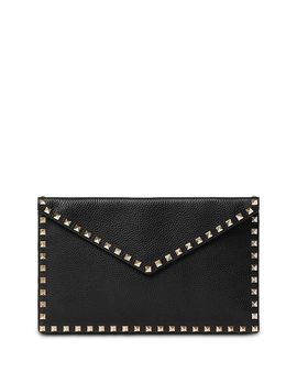 Valentino Garavani Valentino Garavani Large Studded Leather Flat Pouchette