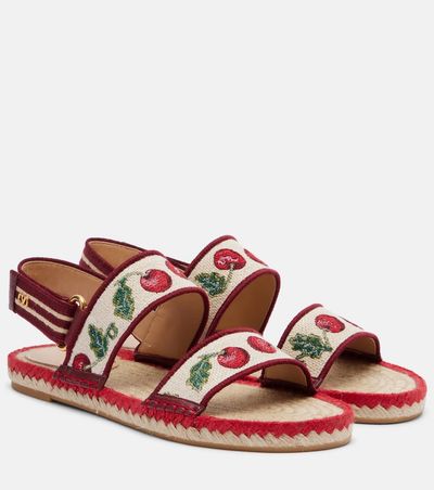 Valentino Garavani Valentino Garavani Leather-trimmed espadrille sandals