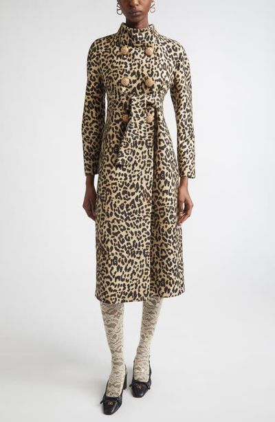 Valentino Garavani Valentino Garavani Leopard Print Wool Coat