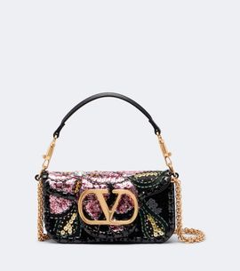 Valentino Garavani Valentino Garavani Locò Small embellished satin top-handle bag