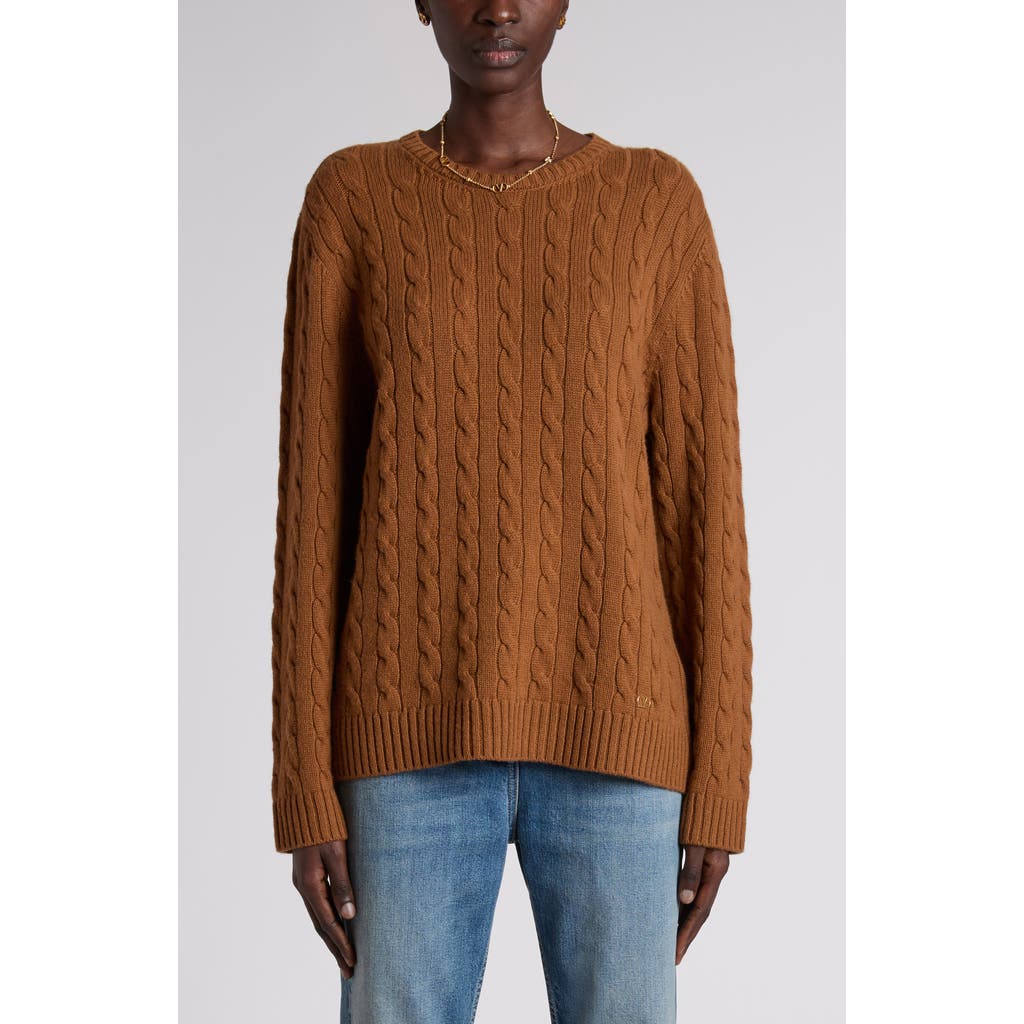 Valentino Garavani Valentino Garavani Maglia VLOGO Cable Stitch Cashmere Crewneck Sweater