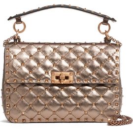 Valentino Garavani Valentino Garavani Medium Rockstud Spike Metallic Leather Shoulder Bag