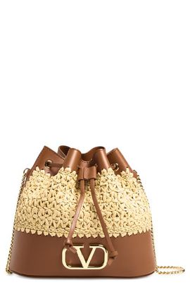 Valentino Garavani Valentino Garavani Mini Straw Drawstring Bag
