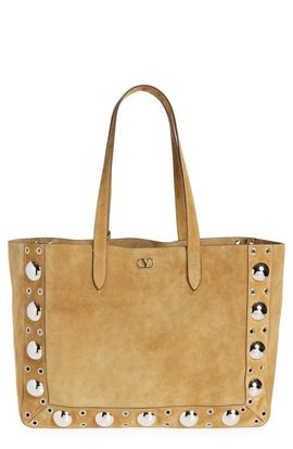 Valentino Garavani Valentino Garavani Nellcôte Stud Suede Tote Bag