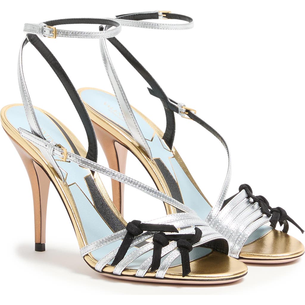 Valentino Garavani Valentino Garavani Nodine Metallic Ankle Strap Sandal