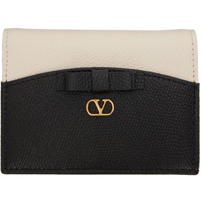 Valentino Garavani Valentino Garavani Off-White & Black Veecolor Flap French Wallet