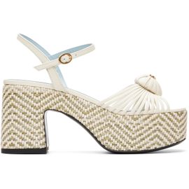 Valentino Garavani Valentino Garavani Off-White Coeur Royal Laminated Heeled Sandals