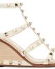 Valentino Garavani Valentino Garavani Off-White Cornely Embroidery Rockstud Wedge Sandals - 1