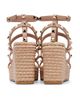 Valentino Garavani Valentino Garavani Pink Rockstud Ankle Strap Wedge Heeled Sandals - 2