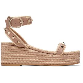 Valentino Garavani Valentino Garavani Pink Rockstud Flatform Heeled Sandals